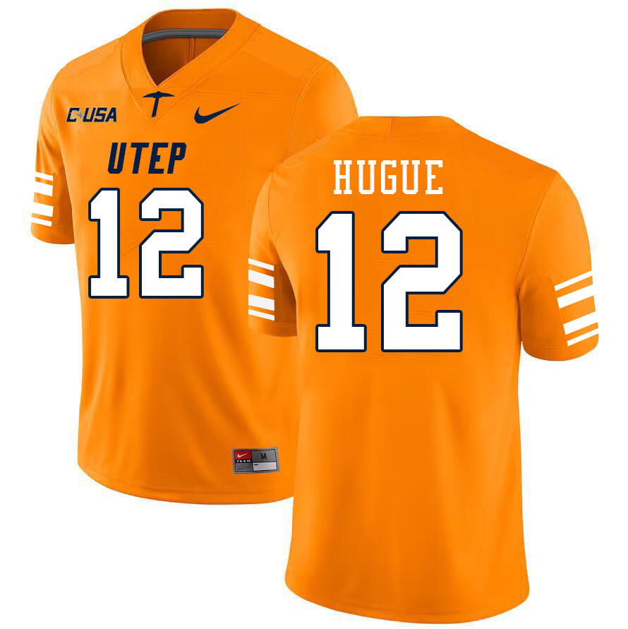 Men-Youth #12 Trejon Hugue UTEP Miners 2023 College Football Jerseys Stitched-Orange